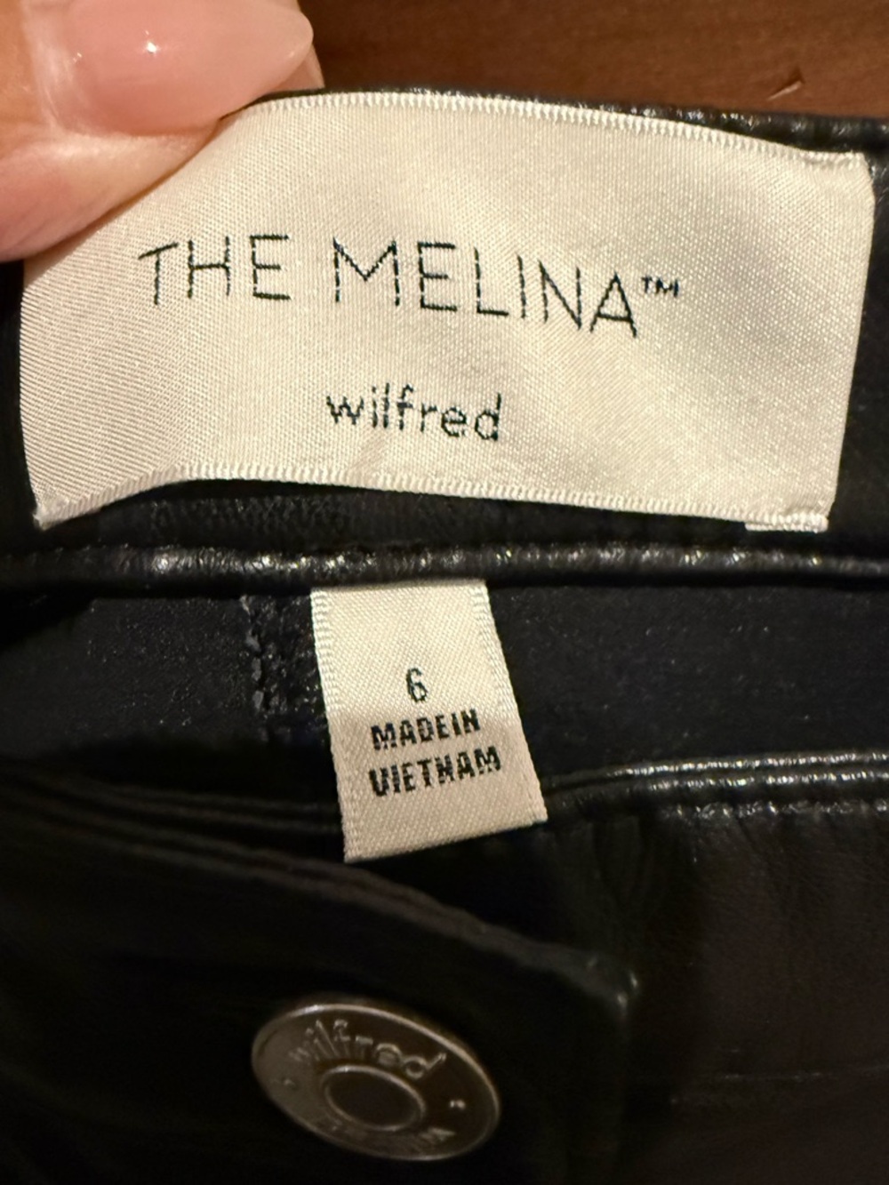 Wilfred Melina Black Faux Leather‎ High-Rise Jeans - Picture 3 of 4